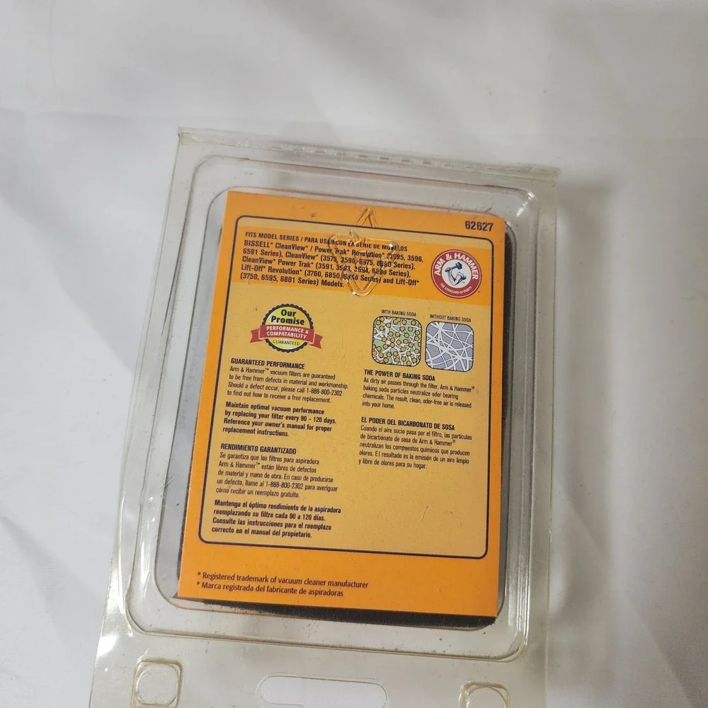 Arm & Hammer Odor Eliminating Vacuum Filter fits Bissell 7 And‎ 8. 62627 New